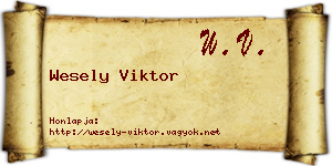 Wesely Viktor névjegykártya